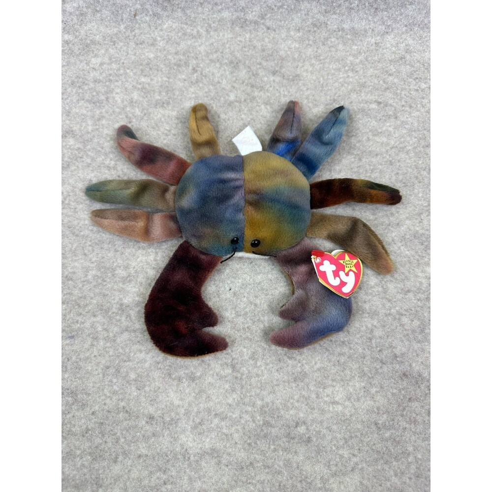 Ty Beanie Baby Claude Crab 1996 Tie Dye Multicolor Retired Hang Tag